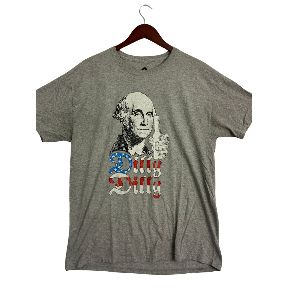 Surf Style Dilly Dilly George Washington T Shirt Mens L Gray Patriotic Graphic